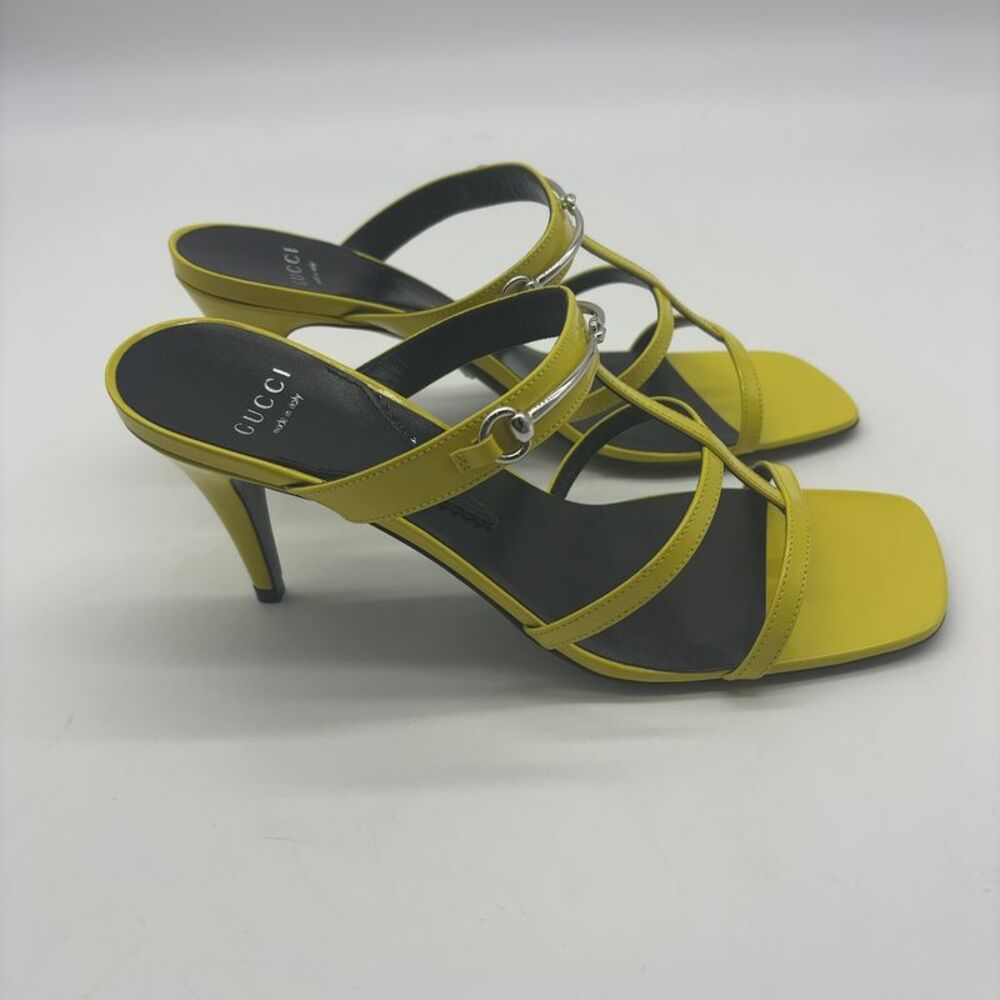 Gucci leather mules heeled sandals - Picture 4 of 7